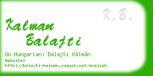 kalman balajti business card
