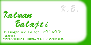 kalman balajti business card